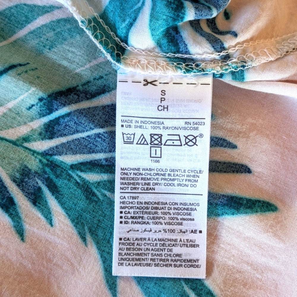 Botanical Print Split Neck Blouse - image 5